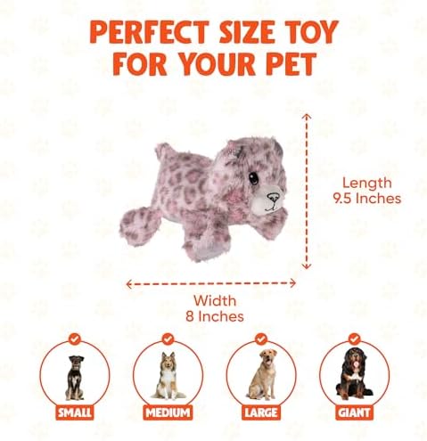 Snugglez Plush Dog Toy - Ruff Guard Technology - Large Squeaker Dog Squeaky Toys - Wild Fur Look and Feel Design - Suitable for All Breeds - Interactive Shape for Snuggles & Fun