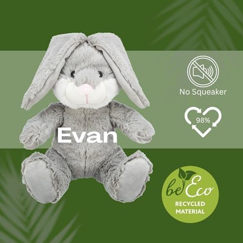 TRIXIE Be Eco Evan The Bunny Plush Dog Toy for All Dogs, 10" Fun and Cuddly No Sound Dog Toy, 98% Recycle Material
