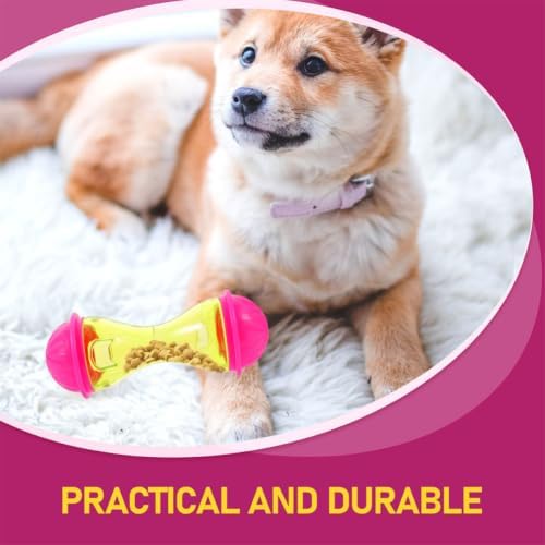 Toddmomy 2pcs Bone Shape Pet Treat Dispenser for Cats and Dogs, Multi-Functional Interactive Food Dispensing for Feeding and Playing, Sturdy Abs Material