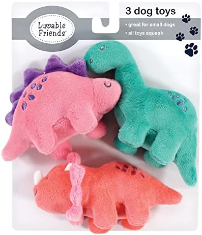 Luvable Friends Unisex Baby Squeaky Plush Dog Toy With Rope
