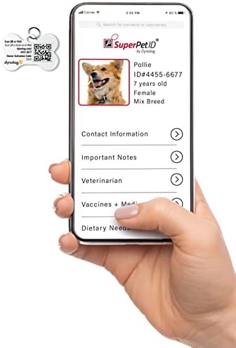 Dynotag® Web Enabled Super Pet ID Smart Tag with DynoIQ™ & Lifetime Recovery Service. Play Series: Bone (Insert Treats)