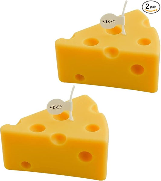 2PACK Cheese Shaped Scented Candle, Aroma Soy Wax Decorative Candlefor Photo Prop Birthday Wedding Holiday Party Gift,for Meditation Stress Relief Bath Yoga