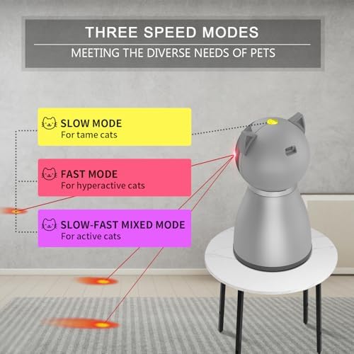 YVE Life Interactive Cat Toys Laser for Indoor Cats,Automatic Kitten Toys | 4th Gen Motion Activated Real Random Trajectory Laser Pointer Cat Toy, USB Rechargeable Cat Enrichment Toys