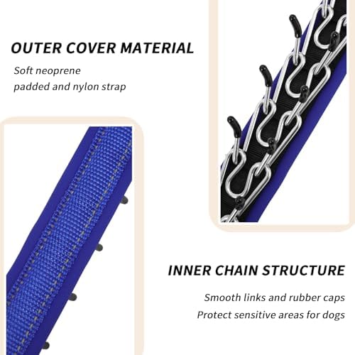 No Pull Martingale Dog Collar for Large Medium Small Dogs, Heavy Duty Nylon Reflective Adjustable Anti Pull Slip Collar with Buckle for Training Walking S Dark Blue