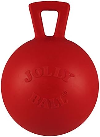 Jolly Pets Tug-n-Toss Heavy Duty Dog Toy Ball with Handle, 3 Inches/Mini, Red (403 RD)