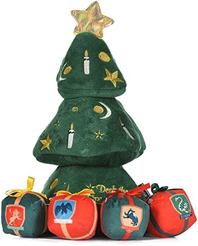 Harry Potter 14" Holiday Tree Burrow Dog Toy with Plush Squeaker Hogwarts House Presents | Dog Toys for Pets, Plush Dog Toy, Dog Squeaky Toy, Toys for Dogs