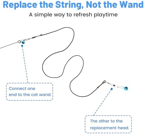 4PC Cat Wand Replacement Strings with Bells for Cat Toy Wand