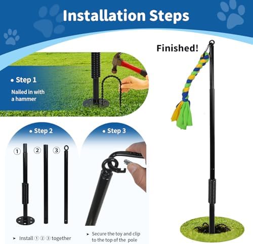 Outdoor Dog Toy,Interactive Dog Toys Outside Tug of War Dog Toy Interactive Exercise Game for Small Medium Large Dogs in Yard Park Playground Play Equipment