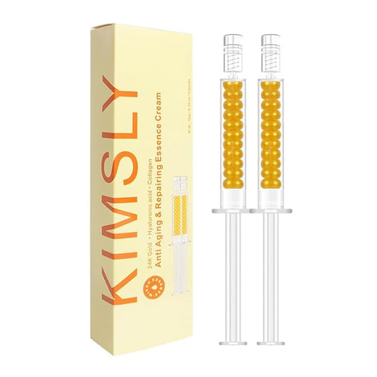 24K Gold Anti-Aging Eye Cream with Collagen, 2 Syringe Pack, Dark Circle and Fine Line