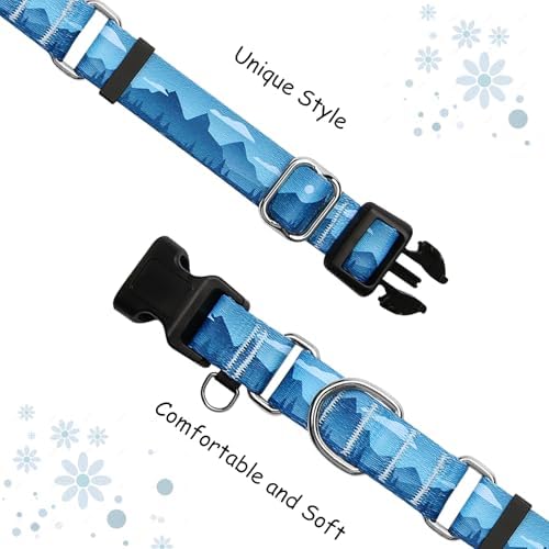 Martingale Collar for Dogs with Buckle Dog Collar Adjustable Soft Nylon Boy Dog Collars for Medium Dogs, Blue Sunset