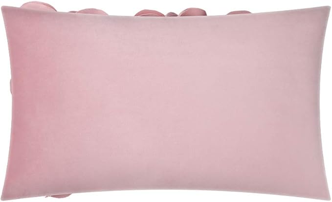 KINGROSE 3D Flower Throw Pillow Cover Home Decorative Pillow Case Sham Soft Lumbar Cushion Cover for Couch Bed Living Room Chair 12 x 20 Inches Rose Gold | Luxury Lumbar Cushion Cover, Home Decorative Pillowcase, For Couch Bed Living Room Chair
