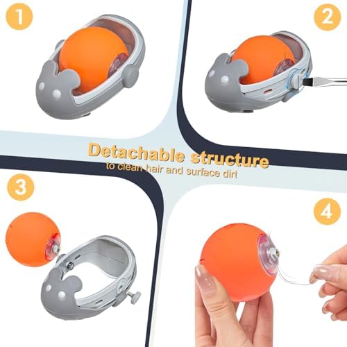 Interactive Cats Toys Ball, Newly IMAGINABLE Agile Mice Moving Ball, Mice&Bird Voice Attract, Elastic Mesh Tail, Automatic Kitten Toys, 2 Replacement Feather, for Bored Adult Indoor Cats