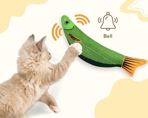 DS.DISTINCTIVE STYLE 3 Pack Catnip Cat Toys with Subtle Sound - Kicker & Interactive Fish Shapes for Kittens and Adult Cats