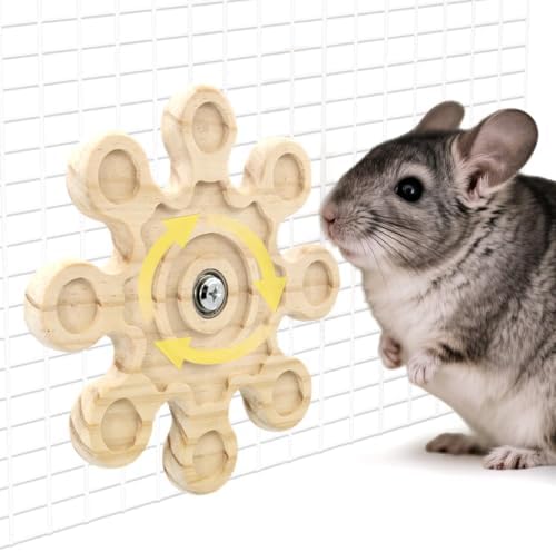 Rotating Chinchilla Chew Toys for Teeth, Kiln-Dried Wood Enrichment