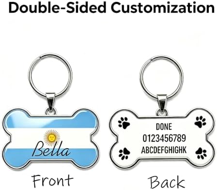 HSIAHOU Custom Pet ID Tags, Personalized Dog Tag Cat Tag(Argentina)