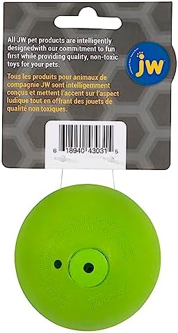 JW iSqueak Ball Durable Natural Rubber Dog Toy (Assorted Colors)