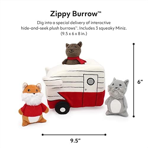 ZippyPaws Burrow Interactive Dog & Puppy Toys for Boredom- Retro Camper