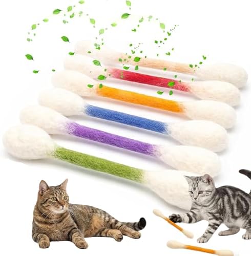 Giant Cotton Swabs Cat Toys with Catnip 6 Pk (A)
