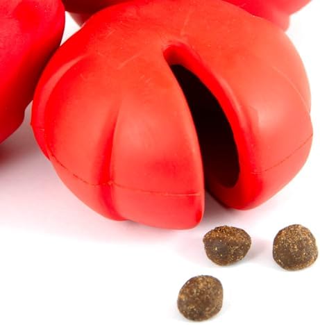 Jeffers Pet Natural Rubber Dog Chew Toy – Red Millipede, Large – Treat Dispensing, Vanilla Scent, Durable, Non-Toxic, Dishwasher Safe, Interactive Fetch & Tug Toy - Perfect for Training