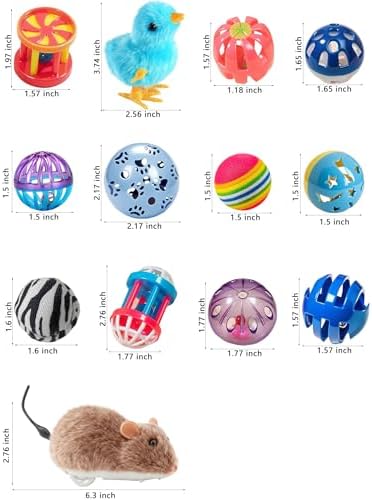 22-Piece Cat Toy Variety Set, Kittens to Adults, Balls Chick Mouse