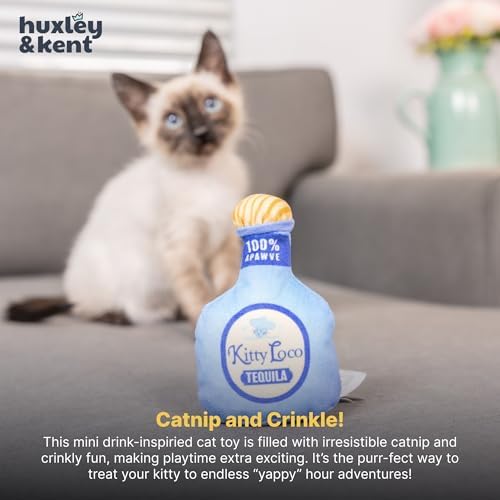 Huxley & Kent Plush Crinkle Catnip Cat Toy, Kitty Loco Tequila