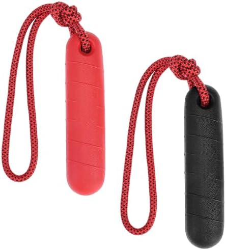 PUPTECK Interactive Dog Pool Toys Water Floating Toys Fetch Training Bumpers 2 Pack, Red & Black