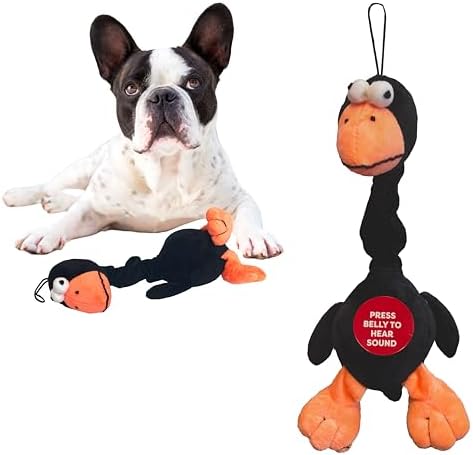 SPOT Chirpies Plush Dog Toy – Bird Sound Squeaky Toy for Small and Medium Dogs, Light to Moderate Chewers, Stretchy Bungee Neck, Recycled Stuffing – 14 in, Assorted Styles