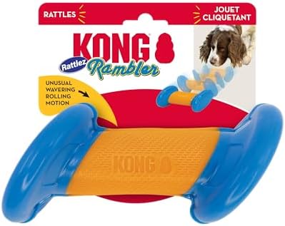 KONG Rambler Rattlez Long Lasting Fetch and Chew Assorted Toy (Dumbbell)