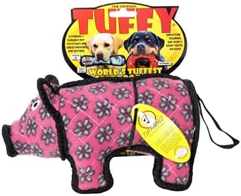 TUFFY® : Jr Pig Dog Toy: Ultra Durable Plush Toy with Multiple Layers & Reinforced Seams, Washable and Floats, Original Construction