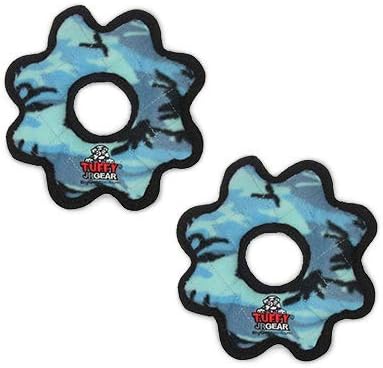 TUFFY® : 2 Pack Gear Ring Dog Toy: Ultra Durable Plush Toy with Multiple Layers & Reinforced Seams, Washable and Floats, Original Construction