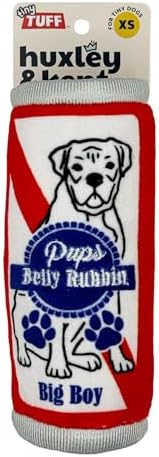 Huxley & Kent Tiny Tuff Plush Dog Toy, Pups Belly Rubbin