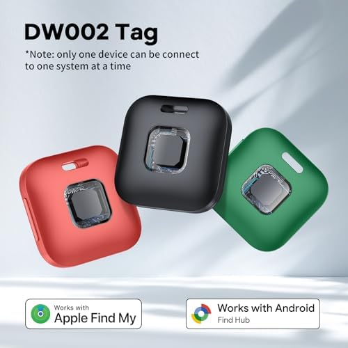 Hoxe Air Tracker Tags-3 Pack for iOS & Android, Smart Tag for Key, Bag, Pet | Dual System Luggage Tracker Compatible with Apple Find My & Google Find Hub App, Bluetooth Key Finder Replaceable Battery