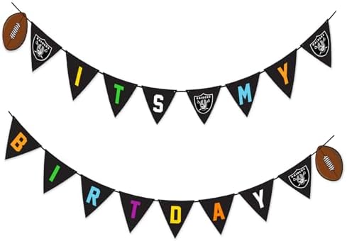 NFL Las Vegas Raiders Birthday Party Banner Licensed Football Team Dog & Cat Birthday Decoration, NFL Dog Birthday Party Set and Costume, Football Fan Pet Party Supplies, Team-Themed Pawty Celebration Backdrop for Birthday Photos