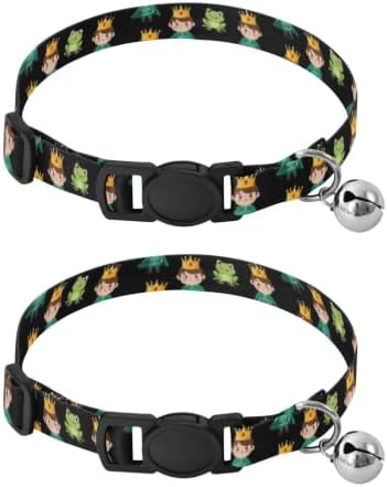 Cartoon Prince Golden Crown Easy to Wear Dog Collar 2 Pack Lightweight Small Dog Collar
