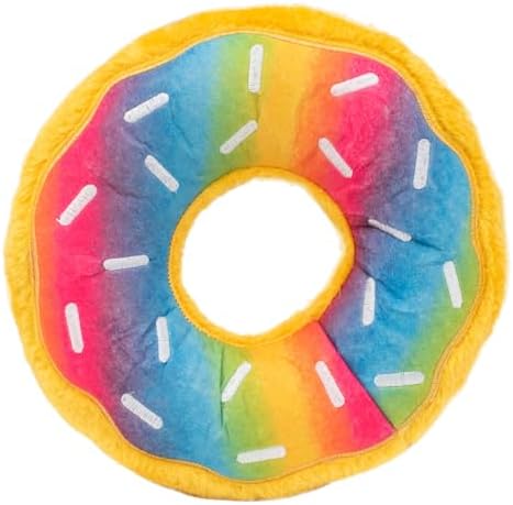 ZippyPaws Donutz Stuffed Dog Toys to Keep Them Busy - Jumbo Rainbow Donut