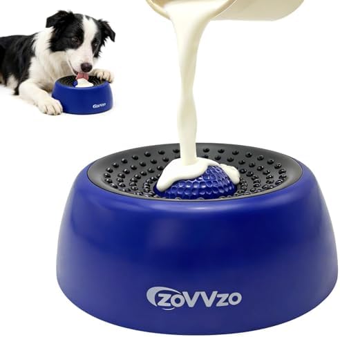 Rolling Slow Feeder Dog Bowls with Interactive Lick Ball