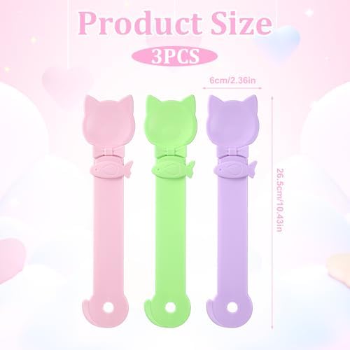 3 Pcs Lickable Treat Feeder, Cat Treat Squeeze Spoon, for Wet Food, Strips & Tubes, with Long Handle, Anti-Bite for Small Pets (Pink, Green, Purple)