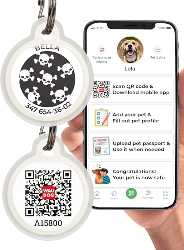 Custom Dog Tags Personalized for Pets - Silicone Dog Name Tag - QR Code Pet ID Tags for Dogs & Cats - Dog Identification Tags - Engraved Dog ID Tags Silent - Customized Dog Collar
