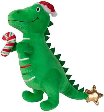 Fringe Studio Pet Toy, REX-MAS is HERE! Green Rex Plush Dog Toy, PetShop Collection (314629)