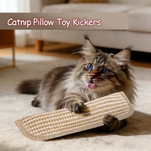 Cat Kicker Toys Pillow Sisal Catnip Cat Toys for Indoor Cat Kitten 3 Pack