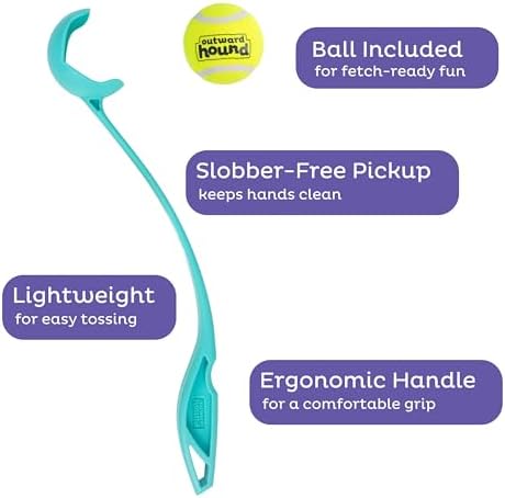 Outward Hound FlyFetch Launch-A-Ball Dog Ball Launcher Toy, 15.5", Medium