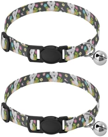 Cute Cartoon Koalas Pet Collar 2 Pack Cat Neck Collar Adjustable Length 10.6" to 17.1"