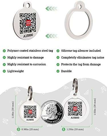 Dog Tags for Pets - Silicone QR Code Pet ID Tags for Dogs & Cats - Silent Dog Name Tag and Cat Name Tag for Your Pet - Puppy Name Tag for Dog Collar - Dog Identification Tags (Princess)