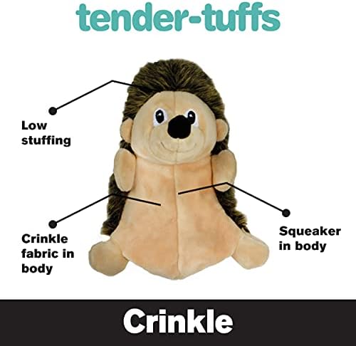 SmartPetLove Snuggle Puppy Tender-Tuffs Crinkle Dog Toy, Plush Hedgehog