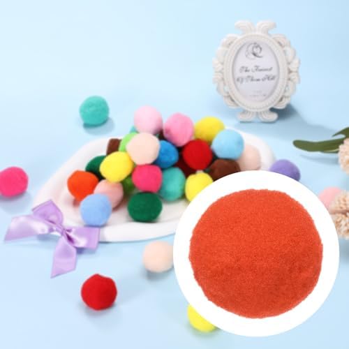 Cat Toy Pom Ball, Interactive Cat Ball Toys Fuzzy Pompoms (Plush, 1.2Inch, 30Pcs, Orange Red) for Kittens Pet Enrichment Training Play Indoor