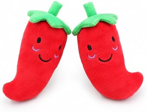 LOGOFUN 2pcs Pet Squeaky Pepper Toy for Dog Play