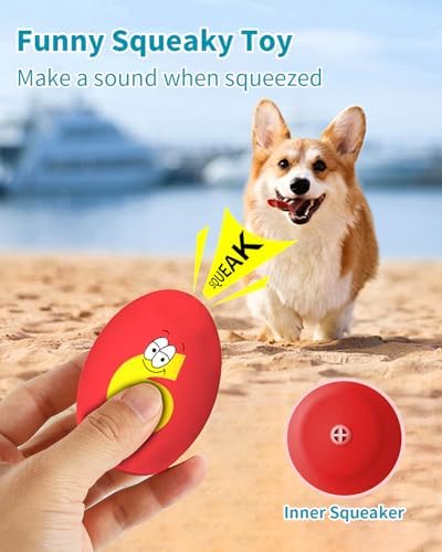 Squeaky Dog Toys for Small Dogs, 10 Pack Soft Puppy Chew Toy Set, Funny Numbers Squeaky Dog Balls, Interactive Fetch Playing Egg Balls for Puppy Small Breeds, 1.7"*2.4"