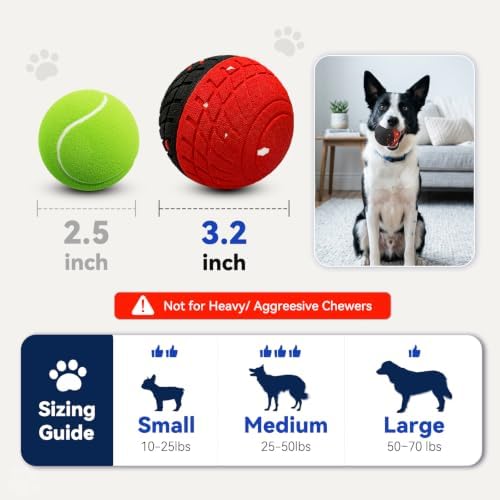 HETOO Interactive Dog Toys, Automatic Dog Balls with Remote Control, Smart Bouncing Ball, 3 Speed Levels, Indoor Puppy Toys to Keep Dogs Busy, Enrichment Toy for Small Medium & Large Dogs, 3.2 Inch