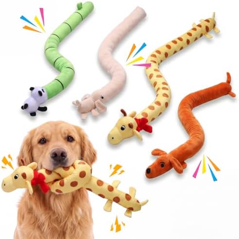4 Pack Extra-Long Squeaky Dog Toys, 35.4 Inch Plush Toy for Dog