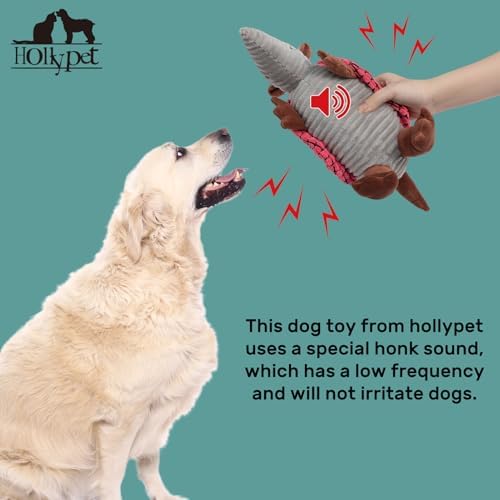 Hollypet Armadillo Squeaky Dog Toys for Medium Large Dogs, 10"